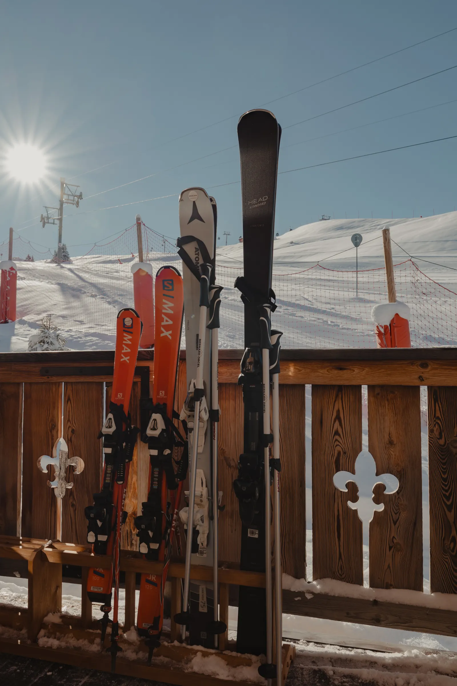 Ultima Hotel Courchevel · Skis on the terrace