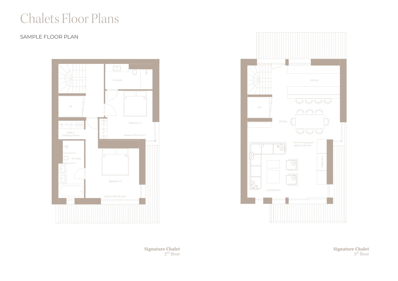 Three-Bedroom Chalets, plan 2